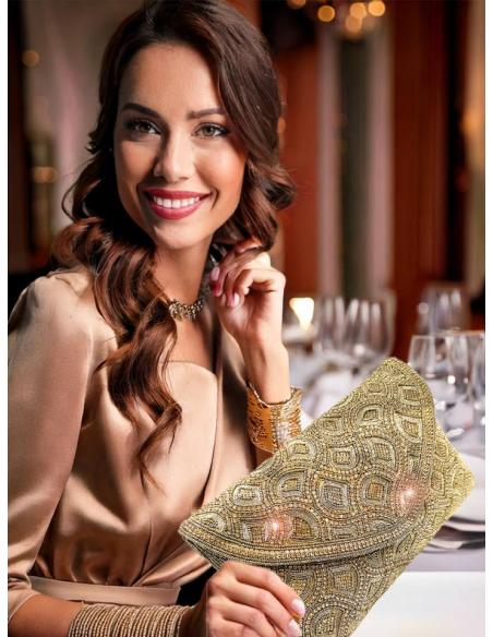 BOLSOS FIESTA DORADOS CARTERAS DE PEDRERIA BODAS | BOLSOS MUJER