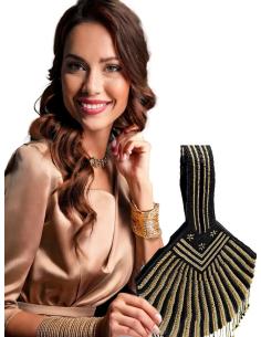 BOLSOS NEGROS Y DORADOS DE MANO EN PEDRERIA FIESTA | BOLSOS BODA 2