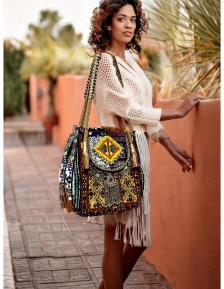 BOLSOS BOHOCHIC MULTICOLORES MONEDAS Y BORDADOS | MODA MUJER