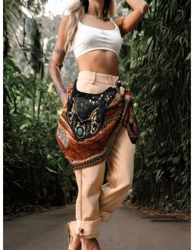 BOLSOS RIÑONERA NEGROS DE PIEL ESTILO BOHO CHIC | BOLSOS MODA