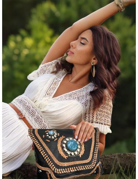 BOLSOS PIEL MARRONES ESTILO ETNICO Y BOHEMIO | BOLSOS ETNICOS