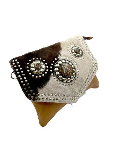 BOLSOS PIEL MARRONES TOFFEE Y VACA BLANCO Y NEGRO | BOLSOS ETNICOS