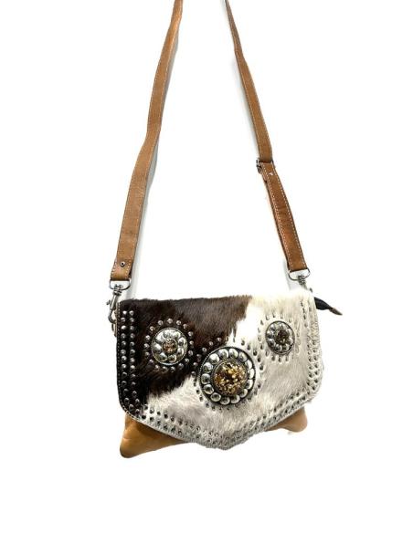 BOLSOS PIEL MARRONES TOFFEE Y VACA BLANCO Y NEGRO | BOLSOS ETNICOS