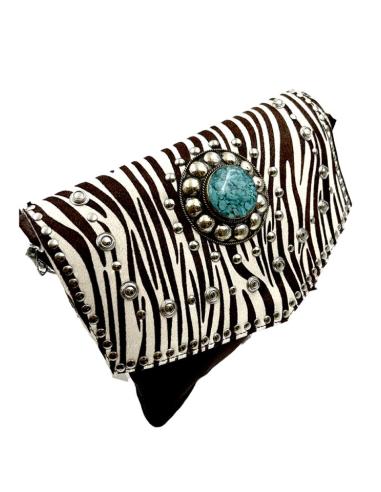 BOLSOS PIEL MARRONES CHOCOLATE ANIMAL PRINT CEBRA | BOLSOS ETNICOS