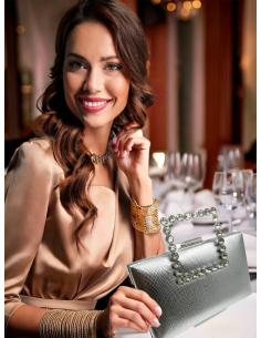 BOLSOS DE FIESTA PLATEADOS ASA JOYA CON PEDRERIA | MADRINAS BODA 2