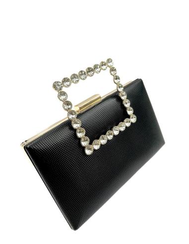 BOLSOS DE FIESTA NEGROS CON ASA JOYA DE PEDRERIA | MADRINAS BODA