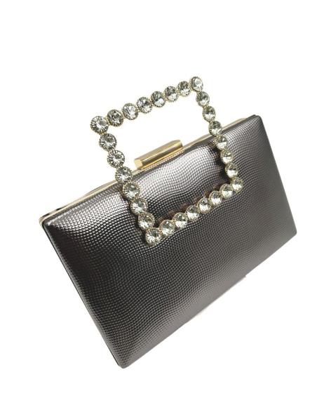 BOLSOS PLATA VIEJA DE FIESTA CON ASA JOYA PEDRERIA | MADRINAS BODA