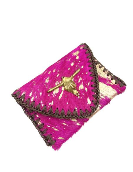 MONEDEROS MUJER FUCSIAS PIEL ANIMAL PRINT | ACCESORIOS MODA