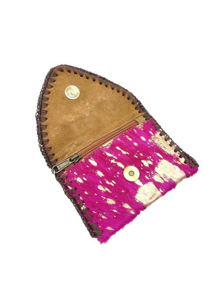 MONEDEROS MUJER FUCSIAS PIEL ANIMAL PRINT | ACCESORIOS MODA