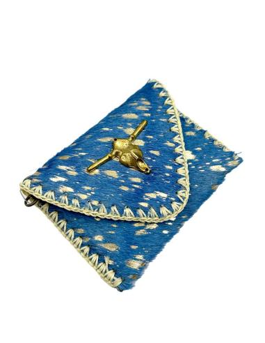 MONEDEROS MUJER AZULES PIEL ANIMAL PRINT | ACCESORIOS MODA
