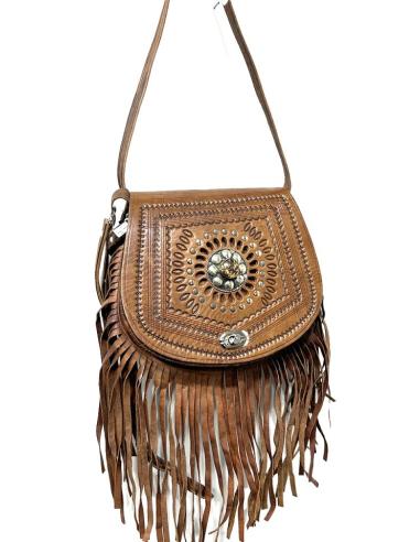 BOLSOS MUJER DE PIEL MARRONES CUERO REPUJADO | EL JARDIN DEL DESEO
