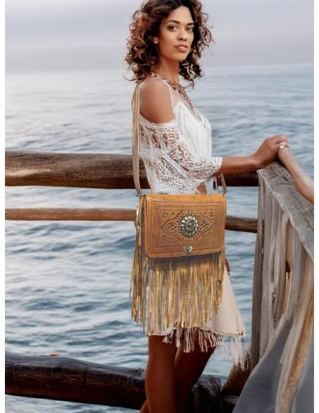 BOLSOS MUJER DE PIEL CUERO MARRONES ESILO BOHO | EL JARDIN DEL DESEO
