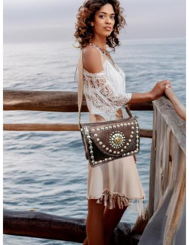 BOLSOS MUJER CUERO EN PIEL MARRON CHOCOLATE | EL JARDIN DEL DESEO