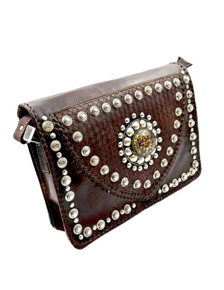 BOLSOS MUJER CUERO EN PIEL MARRON CHOCOLATE | EL JARDIN DEL DESEO