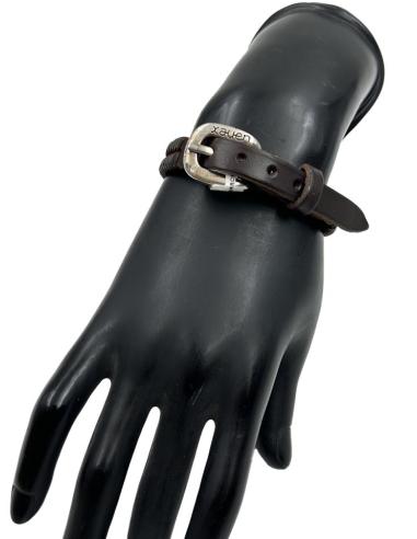 PULSERAS CUERO MARRON PLANO DE HOMBRE Y MUJER | EL JARDIN DEL DESEO