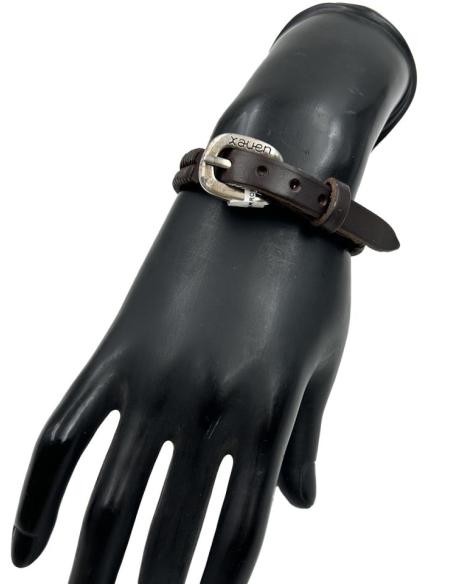 PULSERAS CUERO MARRON PLANO DE HOMBRE Y MUJER | EL JARDIN DEL DESEO