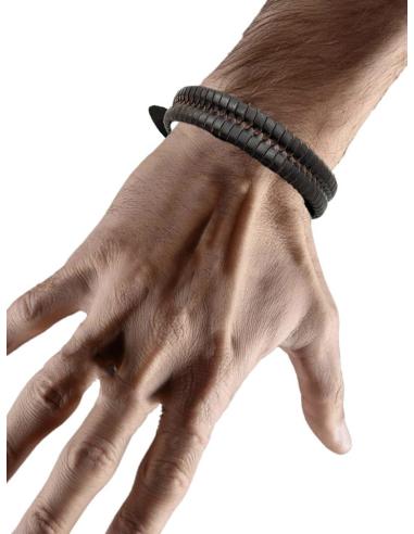 PULSERAS CUERO MARRON PLANO DE HOMBRE Y MUJER | EL JARDIN DEL DESEO