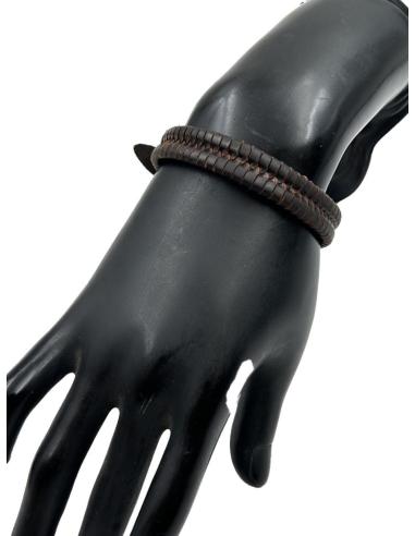 PULSERAS CUERO MARRON PLANO DE HOMBRE Y MUJER | EL JARDIN DEL DESEO