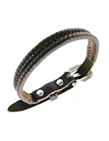 PULSERAS CUERO MARRON PLANO DE HOMBRE Y MUJER | EL JARDIN DEL DESEO