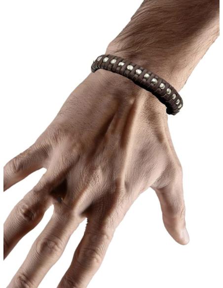 PULSERAS CUERO MARRON Y ACERO HOMBRE Y MUJER | EL JARDIN DEL DESEO