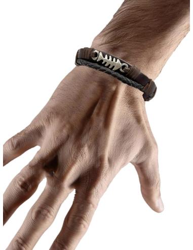 PULSERAS CUERO PARA HOMBRE Y MUJER RASPA PESCADO | EL JARDIN DEL DESEO