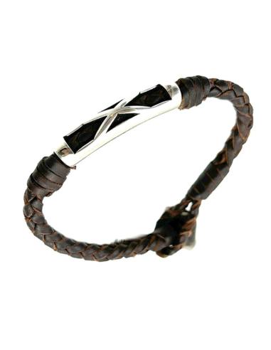 PULSERAS HOMBRE CORDON CUERO TRENZADO | EL JARDIN DEL DESEO
