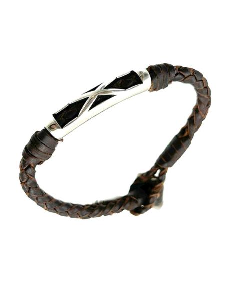 PULSERAS HOMBRE CORDON CUERO TRENZADO | EL JARDIN DEL DESEO