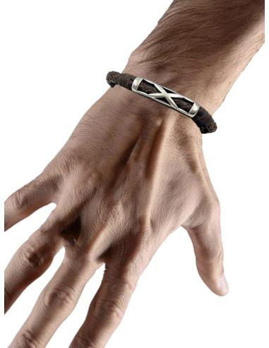 PULSERAS HOMBRE CORDON CUERO TRENZADO | EL JARDIN DEL DESEO