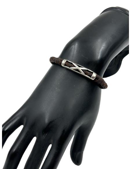 PULSERAS HOMBRE CORDON CUERO TRENZADO | EL JARDIN DEL DESEO