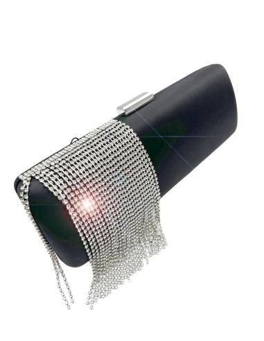 BOLSOS NEGROS DE FIESTA CON CASCADA DE CRISTAL | EL JARDIN DEL DESEO
