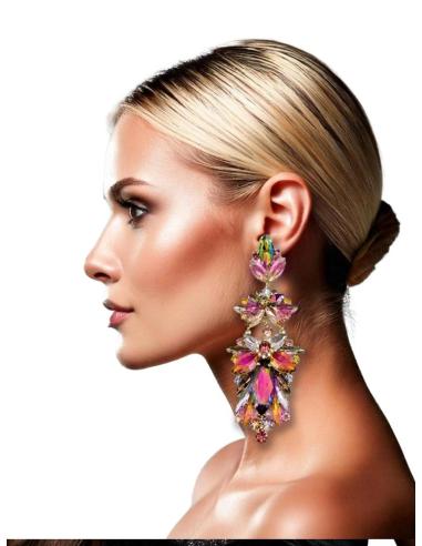 PENDIENTES FUCSIAS LARGOS PEDRERIA ESPECTACULAR| INVITADAS DE BODAS