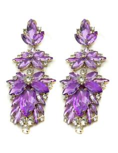 PENDIENTES LILAS LARGOS PEDRERIA ESPECTACULAR | INVITADAS DE BODAS