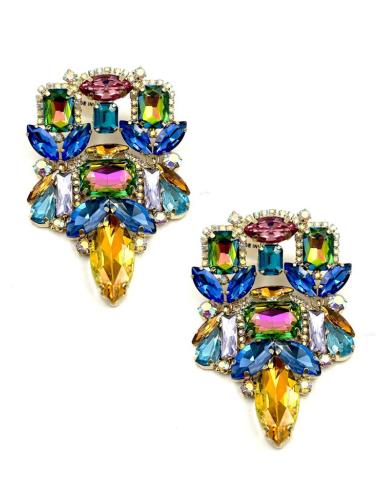 PENDIENTES DE INVITADA LARGOS CRISTAL MULTICOLOR | BODAS Y EVENTOS