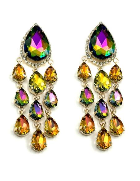 PENDIENTES DE NOCHE VERDES LARGOS | JOYAS INVITADA BODAS Y EVENTOS