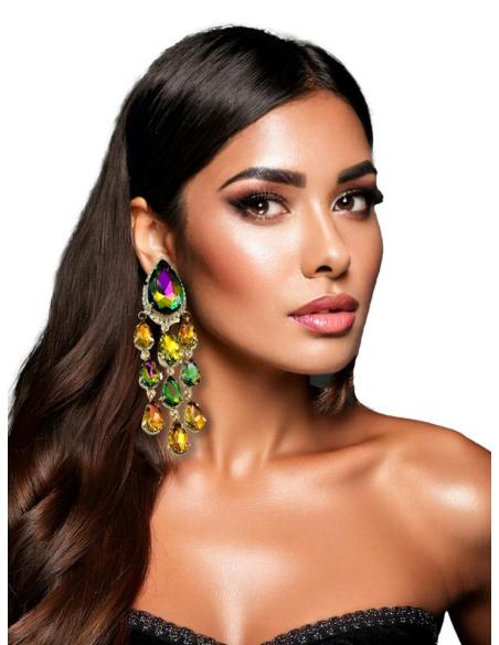 PENDIENTES DE NOCHE VERDES LARGOS | JOYAS INVITADA BODAS Y EVENTOS