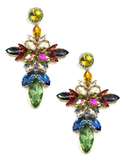 PENDIENTES FIESTA LARGOS CRUZ MULTICOLOR | INVITADAS DE BODAS