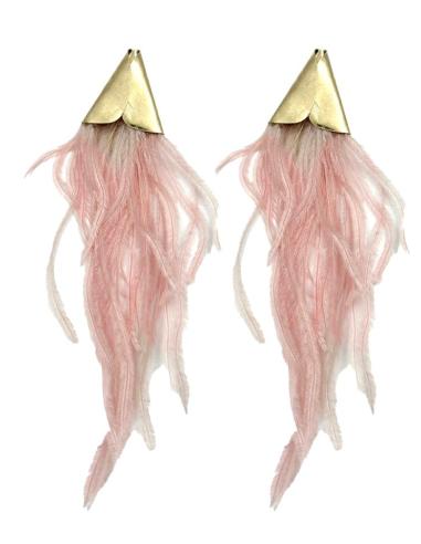 PENDIENTES DE PLUMAS ROSAS PARA BODA Y FIESTA | EL JARDIN DEL DESEO