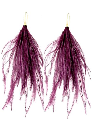 PENDIENTES MORADOS DE PLUMAS MUY ESTILOSOS | EL JARDIN DEL DESEO