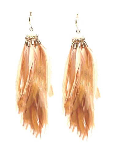 PENDIENTES MELOCOTON DE PLUMAS LOOK IRRESISTIBLE | EL JARDIN DEL DESEO
