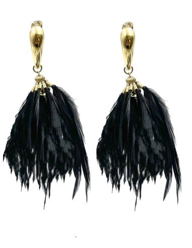 PENDIENTES NEGROS DE PLUMAS PARA NOCHE Y FIESTA | EL JARDIN DEL DESEO