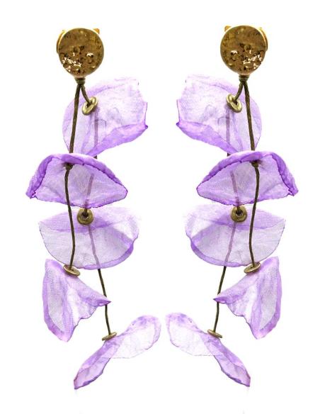PENDIENTES DE SEDA LARGOS LILAS DE ESTILO BOHO | EL JARDIN DEL DESEO