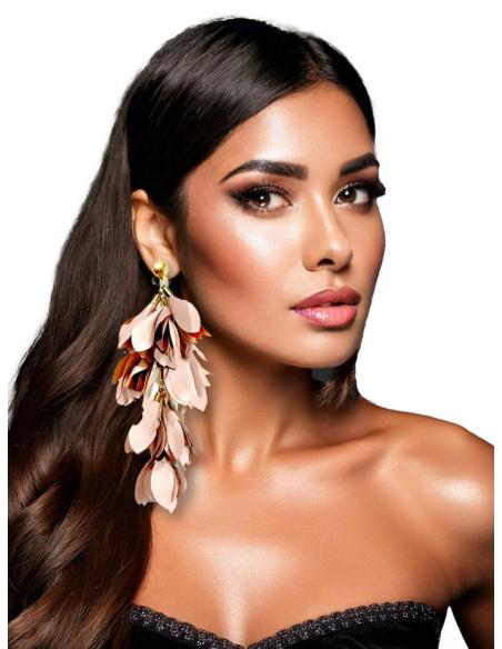 PENDIENTES DE TELA ROSAS MAQUILLAJE PARA INVITADA | EL JARDIN DEL DESEO