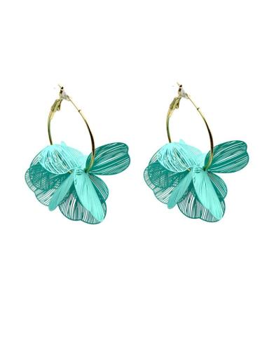 PENDIENTES MUJER DE ARO Y PETALOS DE COLOR | JOYITAS ACERO