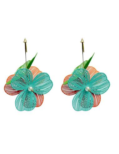 PENDIENTES FLORES LARGOS Y PETALOS COLOR | ACCESORIOS MODA