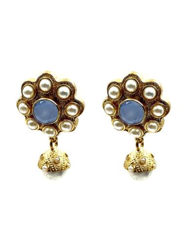PENDIENTES MUJER DE PERLAS PARA BODAS CON PIEDRA | EL JARDIN DEL DESEO