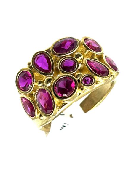 ANILLOS MUJER DORADOS Y FUCSIAS PEDRERIA ELEGANTE | EL JARDIN DEL DESEO