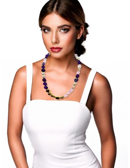 COLLARES MUJER PERLAS Y PIEDRAS AZUL LAPISLAZULI | EL JARDIN DEL DESEO