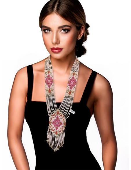 COLLARES MUJER ROSAS CHAQUIRA ARTESANIA COLOMBIANA