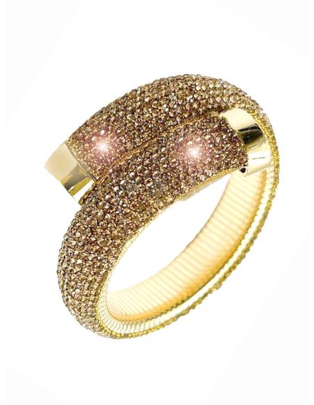 PULSERAS MUJER DORADAS EN CRISTAL FIESTA AJUSTABLE | EL JARDIN DEL DESEO