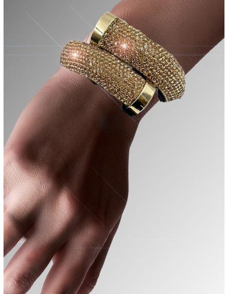 PULSERAS MUJER DORADAS EN CRISTAL FIESTA AJUSTABLE | EL JARDIN DEL DESEO